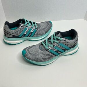 Adidas Response Boost TechFit Womens Running Shoes Size 7 Gray/Mint C76816